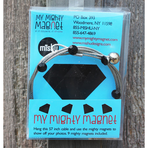 Image of Black Gem My Mighty Magnet System - The simple and creative way to display pictures, cards or whatever matters to you using super strong Mighty Magnets.