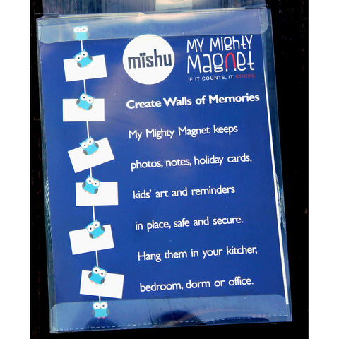 Image of Blue Owl My Mighty Magnet System - The simple and creative way to display pictures, cards or whatever matters to you using super strong Mighty Magnets.