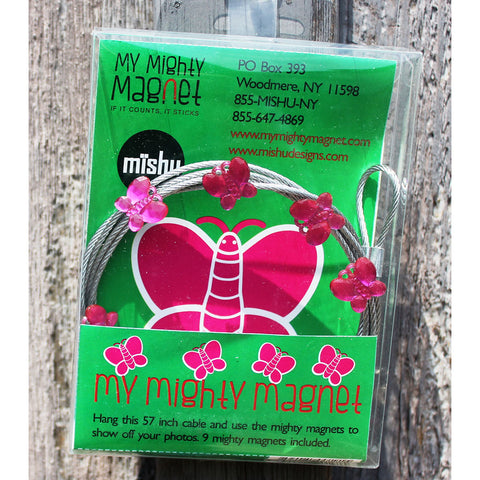 Image of Pink Butterfly My Mighty Magnet System - The simple and creative way to display pictures, cards or whatever matters to you using super strong Mighty Magnets.
