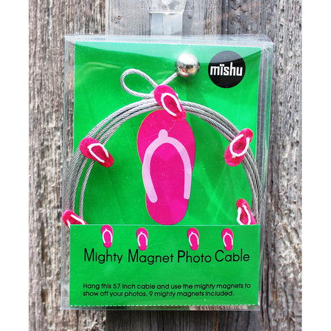 Image of Pink Flip Flops My Mighty Magnet System - The simple and creative way to display pictures, cards or whatever matters to you using super strong Mighty Magnets.