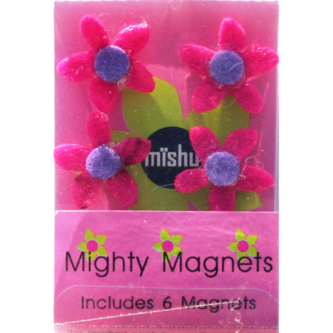 Image of Hot Pink Flower Extra Mighty Magnets - 6 Mighty Magnets per package