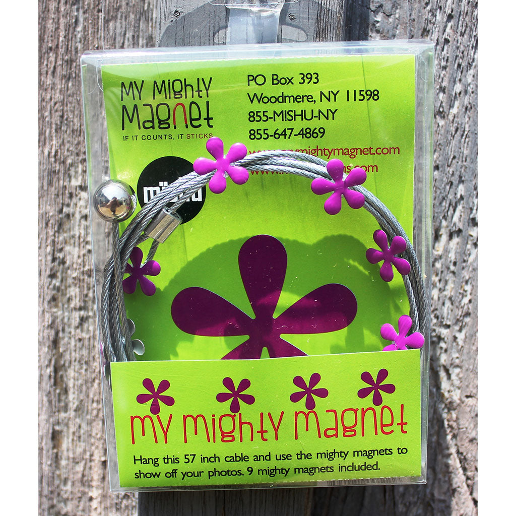 Purple Hippy Flower My Mighty Magnet System - The simple and creative way to display pictures, cards or whatever matters to you using super strong Mighty Magnets.
