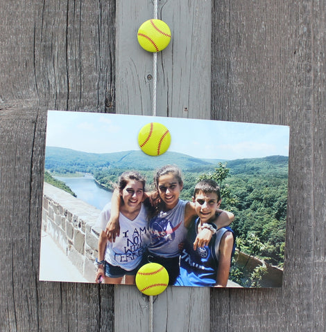 Image of Softball - The simple and creative way to display pictures, cards or whatever matters to you using super strong Mighty Magnets.