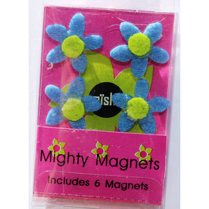 Blue Flower Extra Mighty Magnets - 6 Mighty Magnets per package