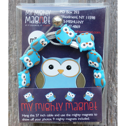 Image of Blue Owl  My Mighty Magnet System - The simple and creative way to display pictures, cards or whatever matters to you using super strong Mighty Magnets.