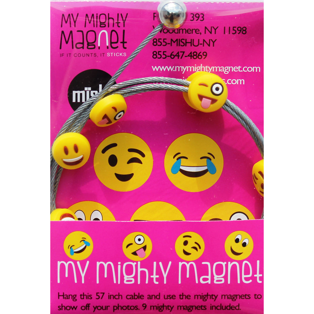 Emoji - 5 Style Yellow Mix -  My Mighty Magnet System - The simple and creative way to display pictures, cards or whatever matters to you using super strong Mighty Magnets.