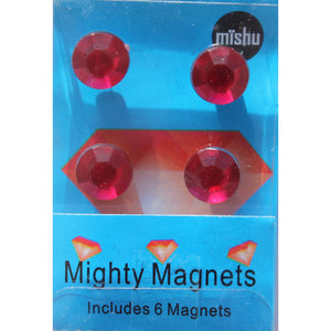 Hot Pink Gem Extra Mighty Magnets - 6 Mighty Magnets per package