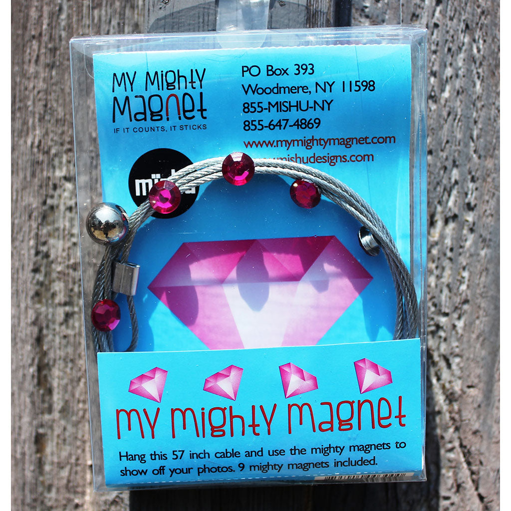 Hot Pink Gem My Mighty Magnet System - The simple and creative way to display pictures, cards or whatever matters to you using super strong Mighty Magnets.