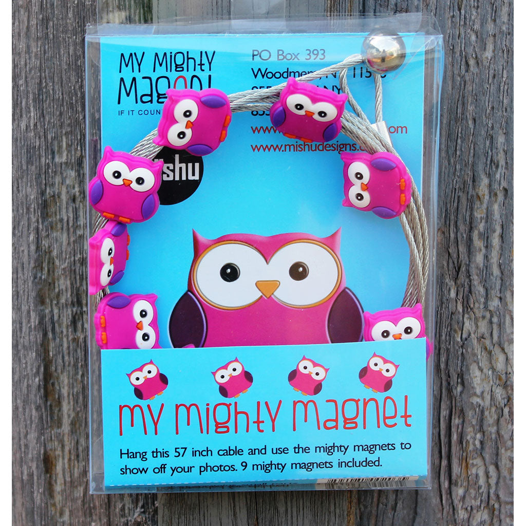 Pink Owl My Mighty Magnet System - The simple and creative way to display pictures, cards or whatever matters to you using super strong Mighty Magnets.